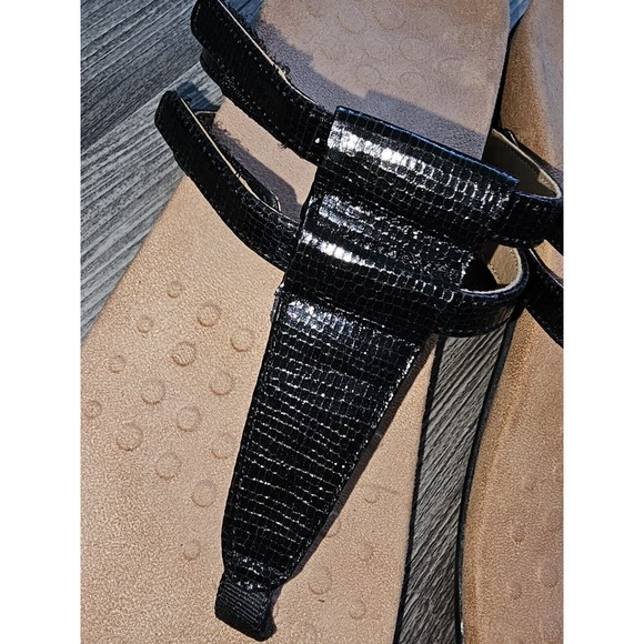 Vionic Elvia US 11 EU 43 Womens Adjustable T-Strap Thong Sandals Black - Picture 4 of 8